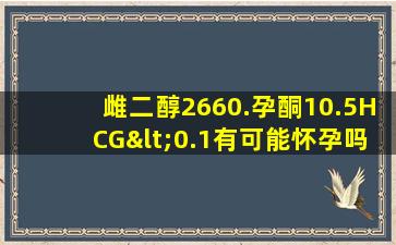 雌二醇2660.孕酮10.5HCG<0.1有可能怀孕吗